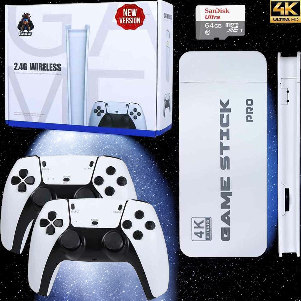 M15 Game Stick Mini TV Handheld Game Console Wireless Gamepads Video Game 64G 20000+ Retro Game HD Output Two-Player for PS1 Etc