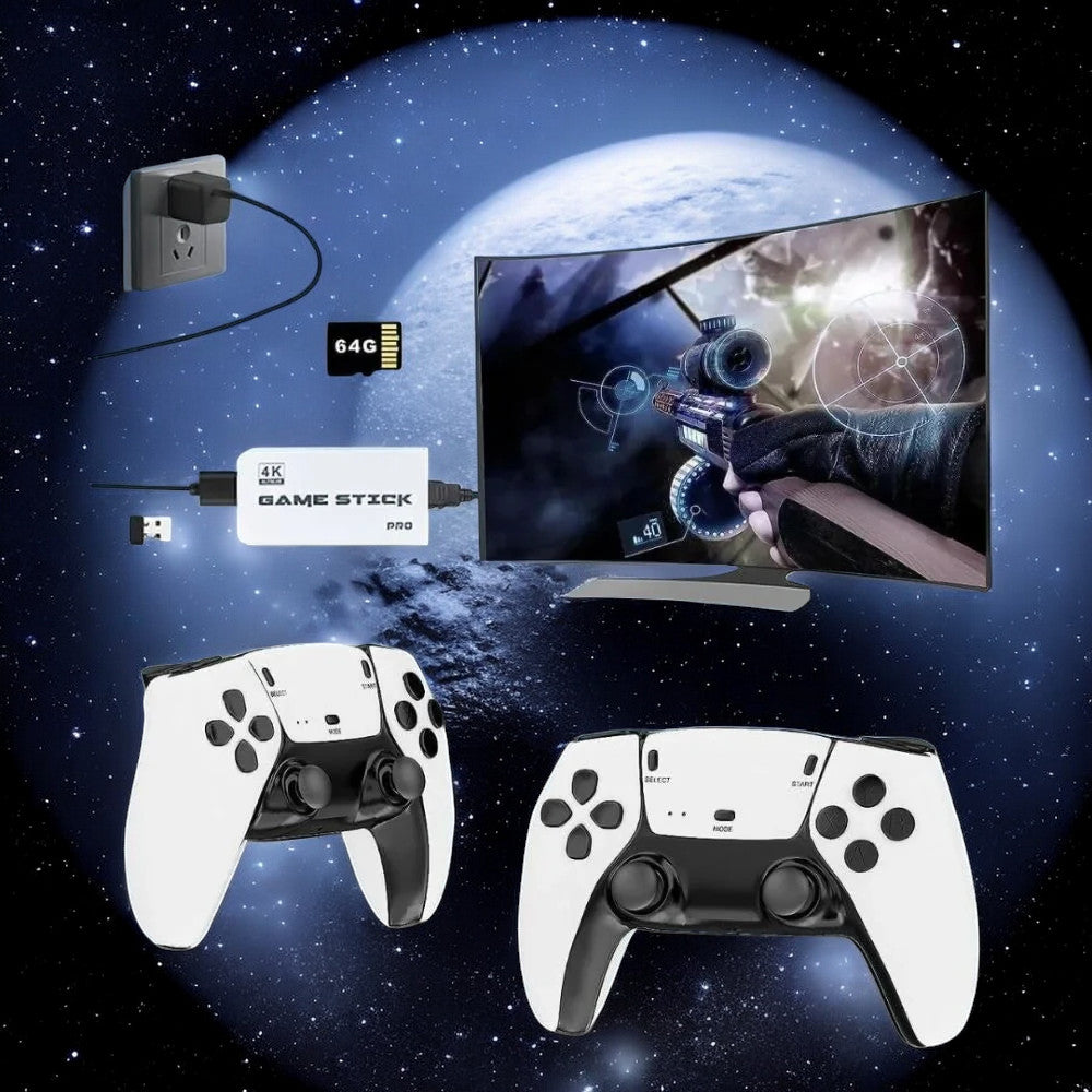 M15 Game Stick Mini TV Handheld Game Console Wireless Gamepads Video Game 64G 20000+ Retro Game HD Output Two-Player for PS1 Etc