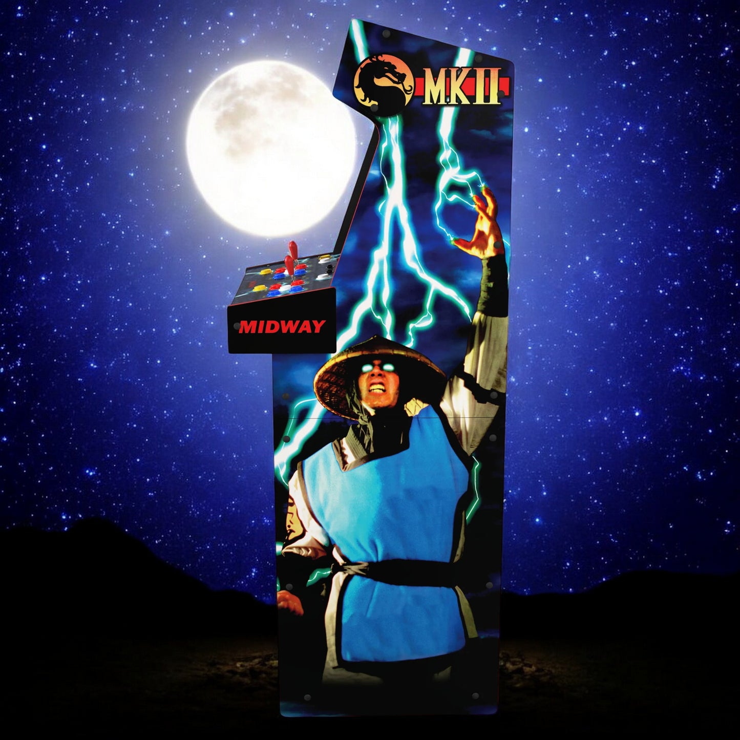 Mortal Kombat II Deluxe Arcade Game with 5-Foot-Tall Full-Size Stand-Up Cabinet, Black