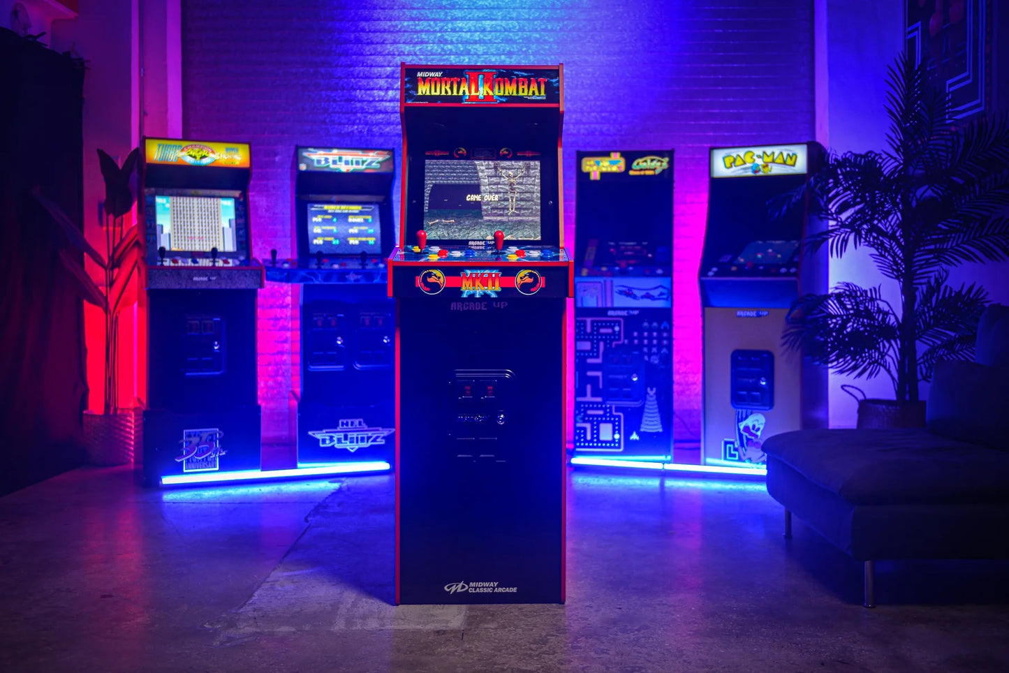 Mortal Kombat II Deluxe Arcade Game with 5-Foot-Tall Full-Size Stand-Up Cabinet, Black
