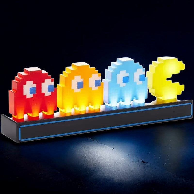 🌈🎮 Pac-Man LED Night Light | 3 Modes Colorful Pixel Game 3D Lamp | USB Charging Anime Desk Decor 🌟🔌
