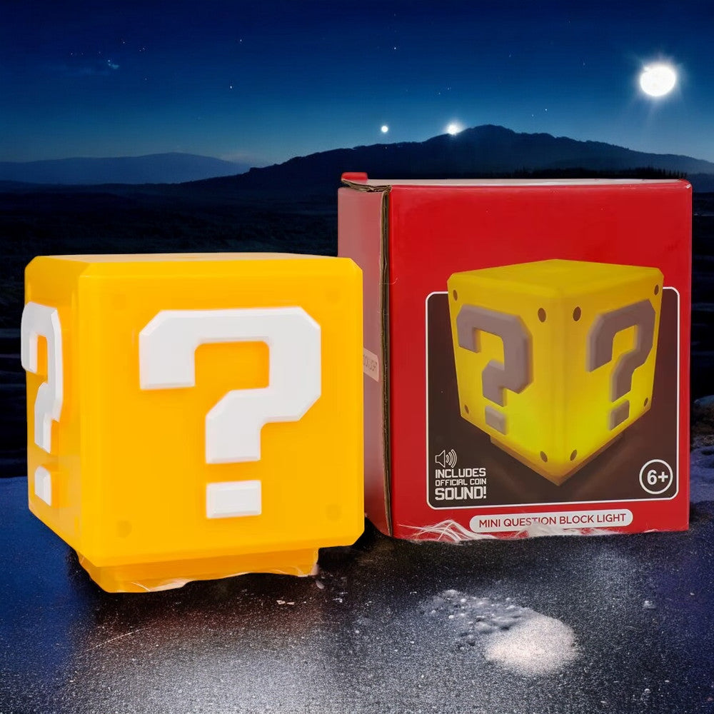 🌙 Super Night Light with Music 🎶 Anime Mario Peripherals 🎮 LED Question Mark Block ❓ Toad Children Bedroom Bedside Lamp 🛏️ USB Charging Gifts 🎁