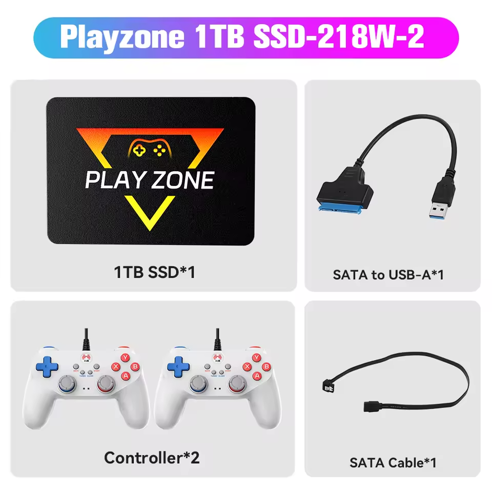 🎮 Playzone Gaming Hard Drive Disk or Digital Version - Retro Game for PS5/PS4/PS3/PS2/PS1/WiiU/Wii/N64/DC ( + 16.000 Games) - For Win PC/Laptop and MacOS with 3760+ PC/3D Games 📦✨