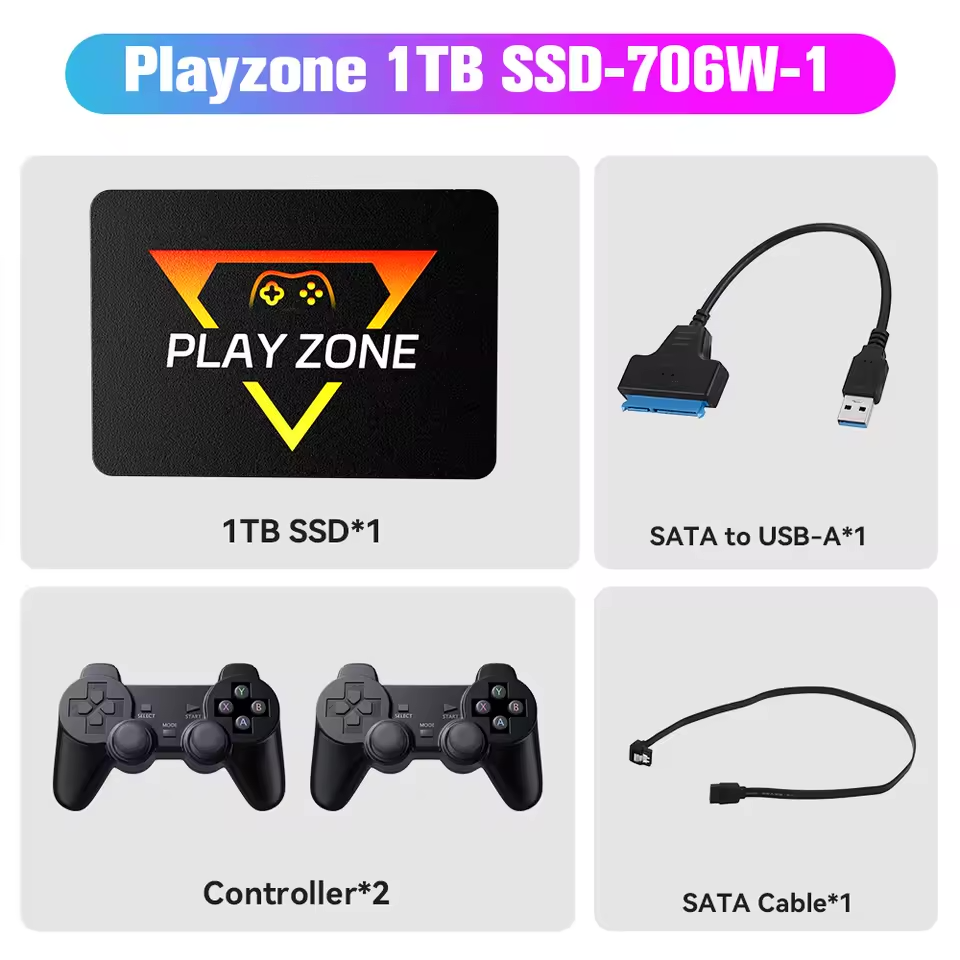 🎮 Playzone Gaming Hard Drive Disk or Digital Version - Retro Game for PS5/PS4/PS3/PS2/PS1/WiiU/Wii/N64/DC ( + 16.000 Games) - For Win PC/Laptop and MacOS with 3760+ PC/3D Games 📦✨