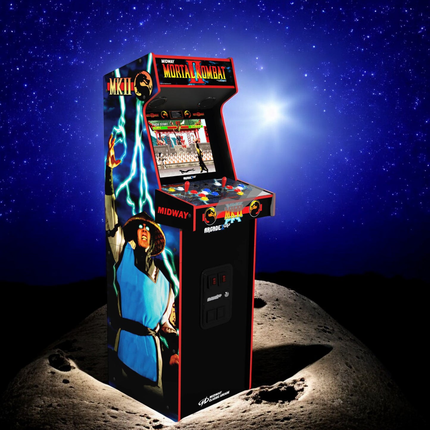 Mortal Kombat II Deluxe Arcade Game with 5-Foot-Tall Full-Size Stand-Up Cabinet, Black